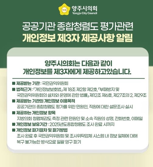 공공기관 종합청렴도 평가
