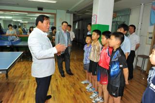 은현초등학교 탁구부 방문 의 사진