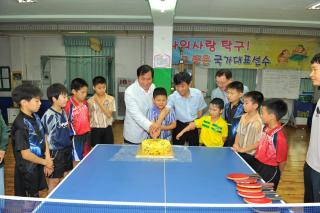 은현초등학교 탁구부 방문 의 사진