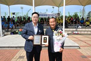 양주시 축구 70대 대표 5주년 행사 사진